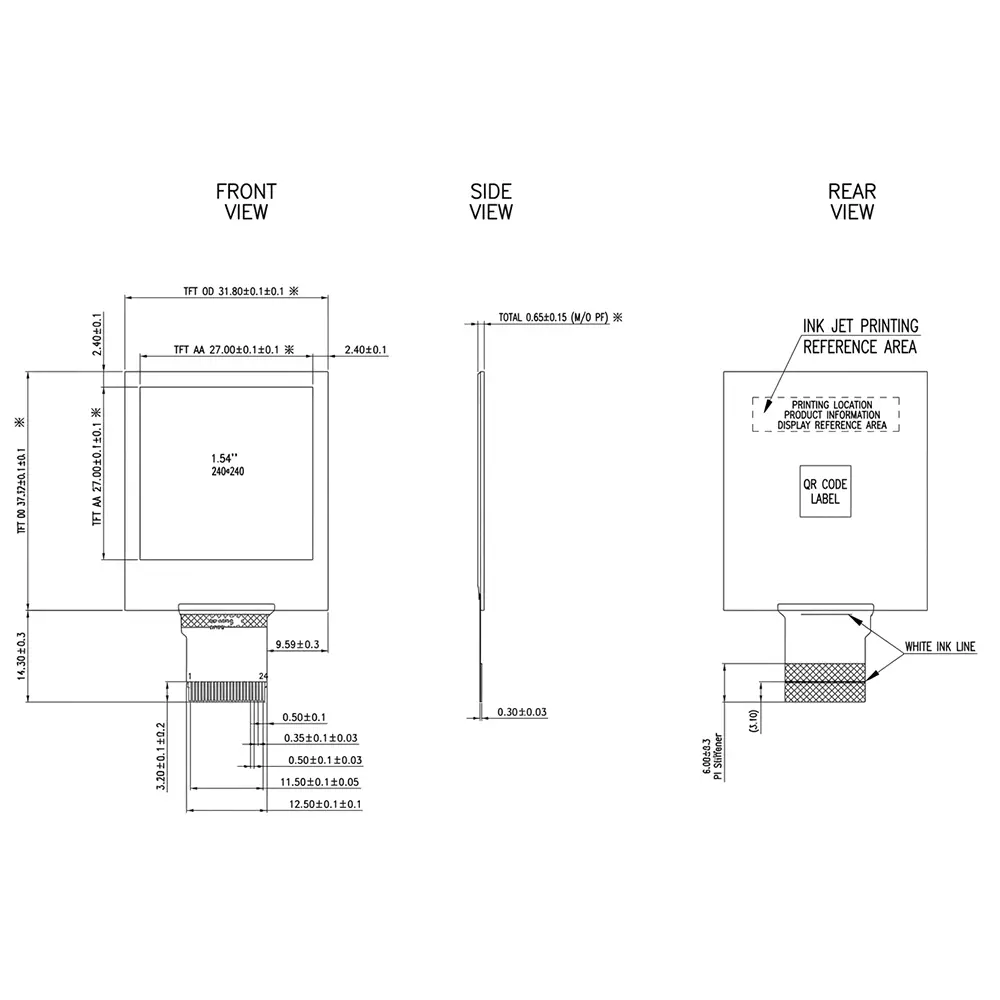 1.54 Inch 6-Color E-Paper Display 240×240 with Bluetooth Driver Board