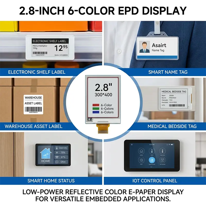 2.8 Inch 6-Color E-Paper Display Module