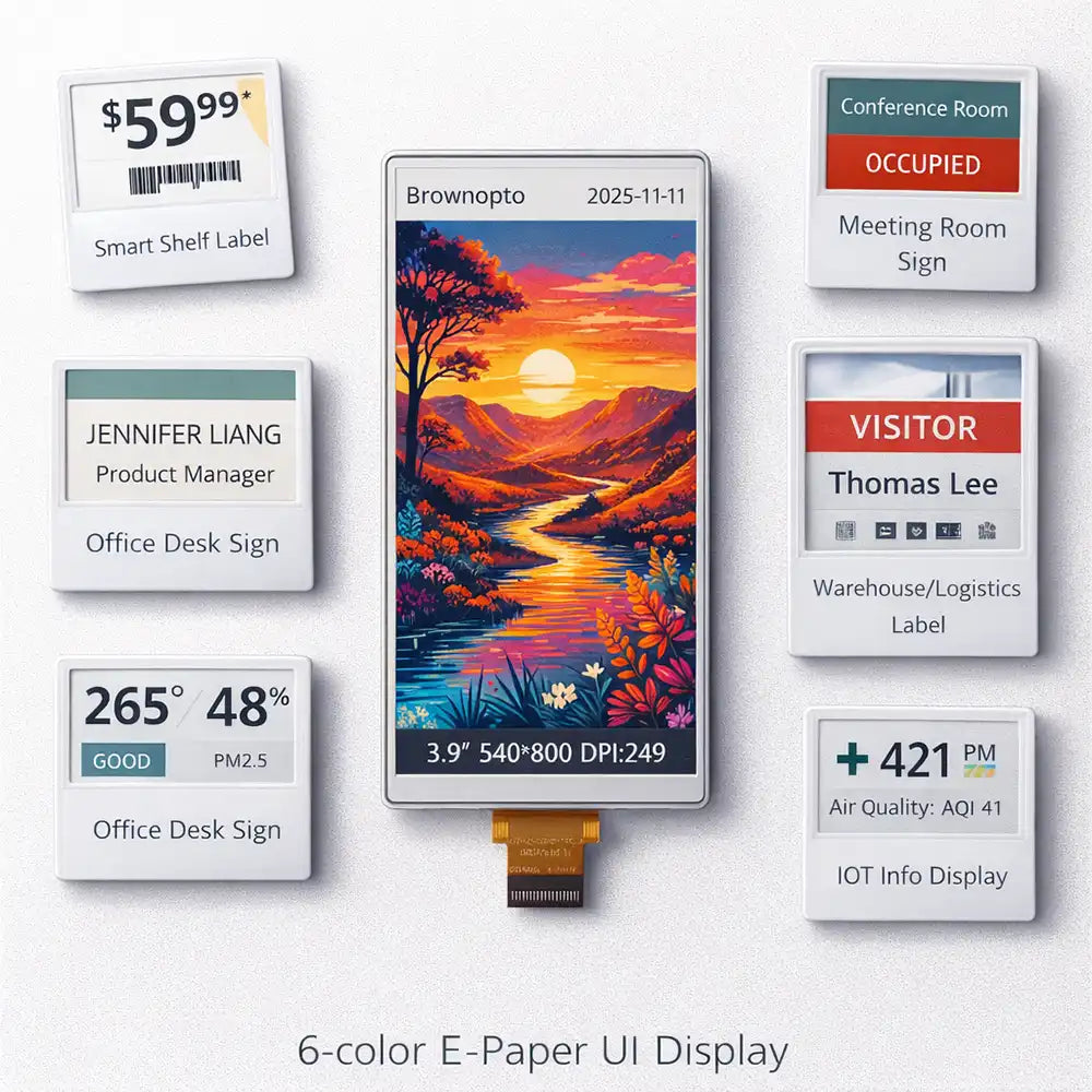 3.9 Inch 6-Color E-Paper Display 540×800 SPI EPD Module