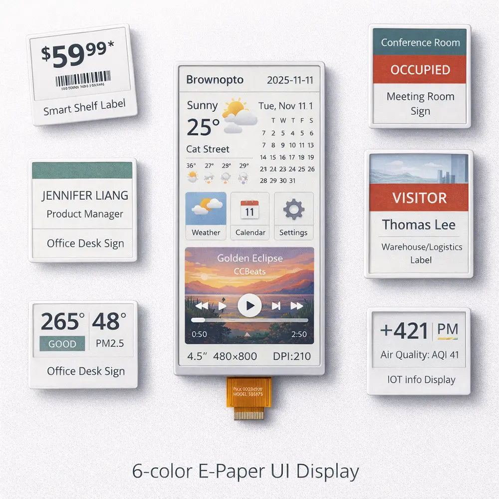 4.5 Inch Color E-Paper Display 480×800 SPI EPD Module