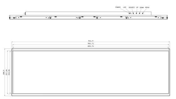 Perfect for Advertising: 37-Inch Wide Screen Display with 1920(RGB)*540 Resolution