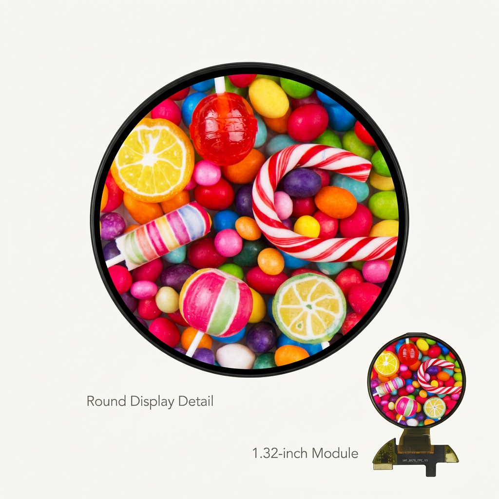 1.32-inch round AMOLED display screen detail