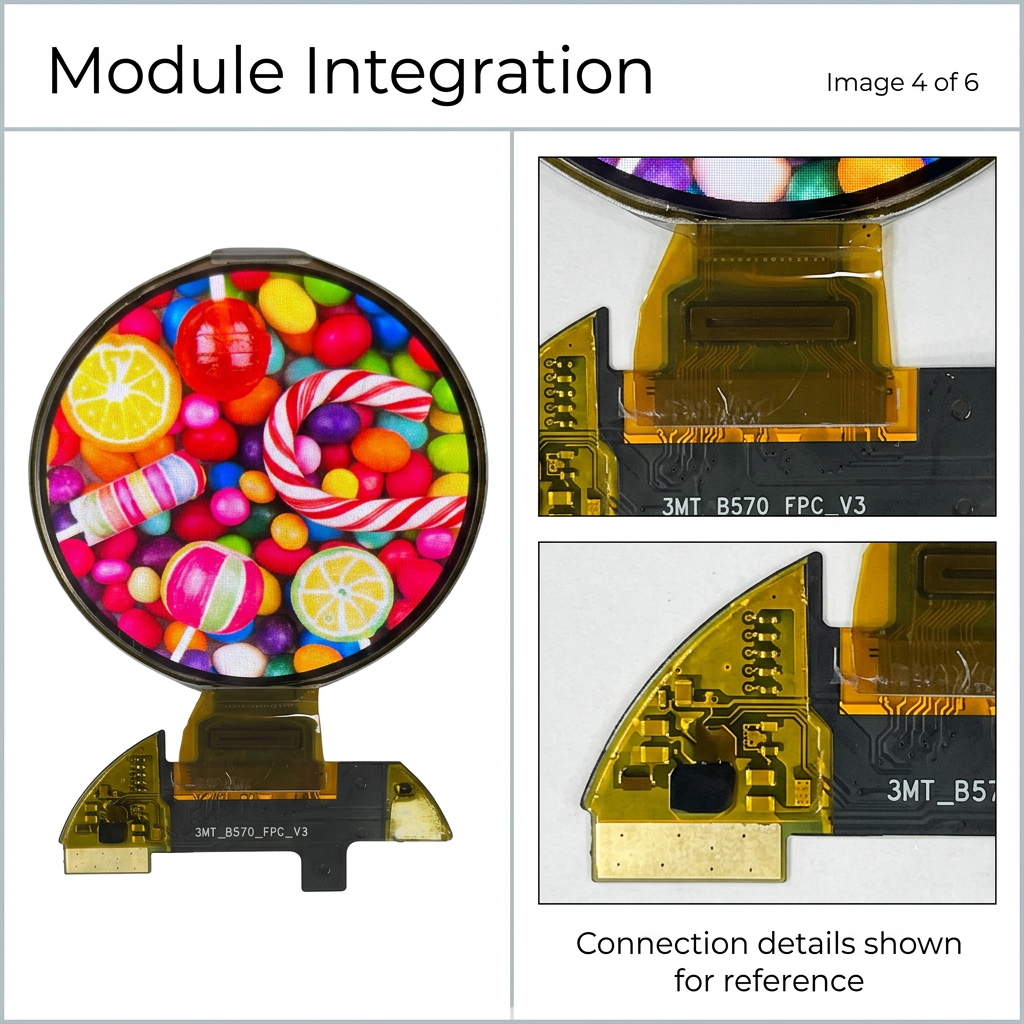 1.32-inch AMOLED module flex connection details