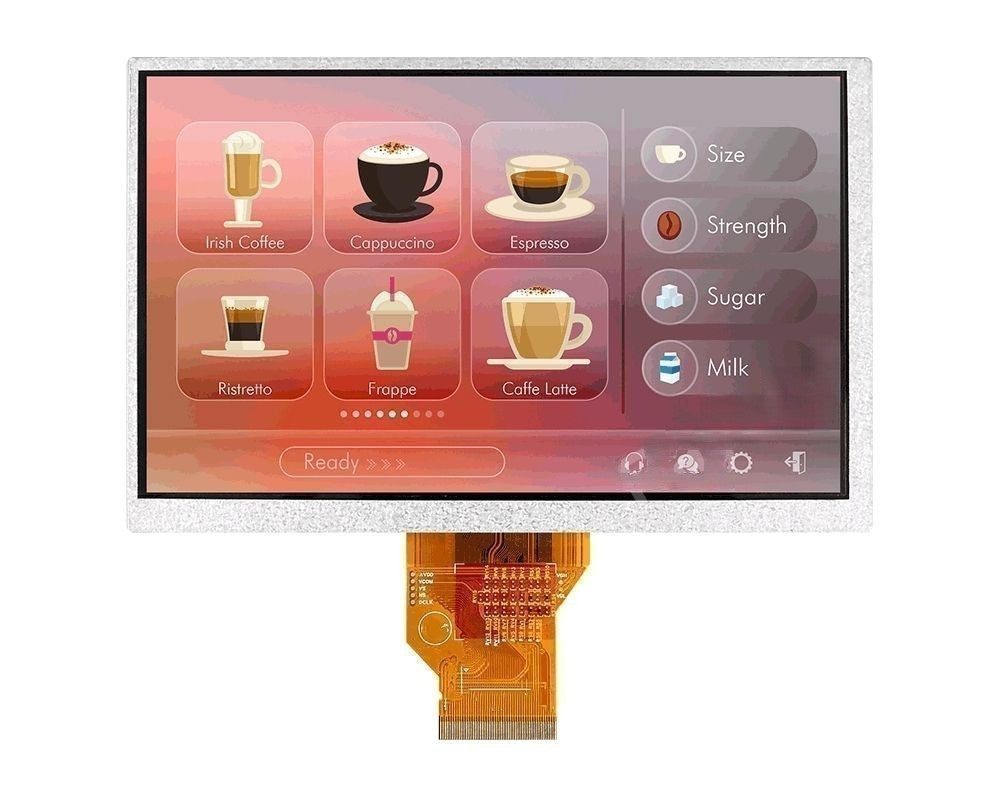 7.0 インチ IPS 1024x600px TFT タッチスクリーンなし