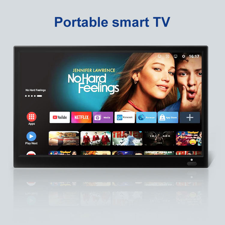16 Inch Smart Portable TV | Android 9.0, 3.5H Battery & HD Screen for Camping & Kitchen