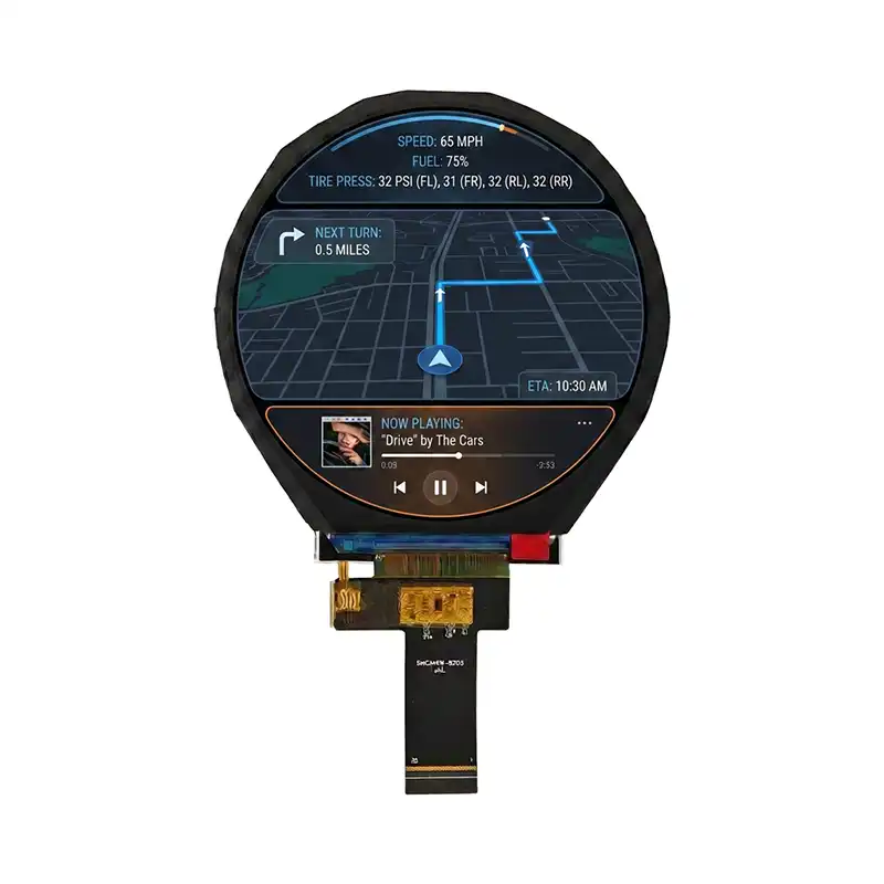 3.4 Inch Round TFT LCD Display IPS 800x800 with 30pin MIPI