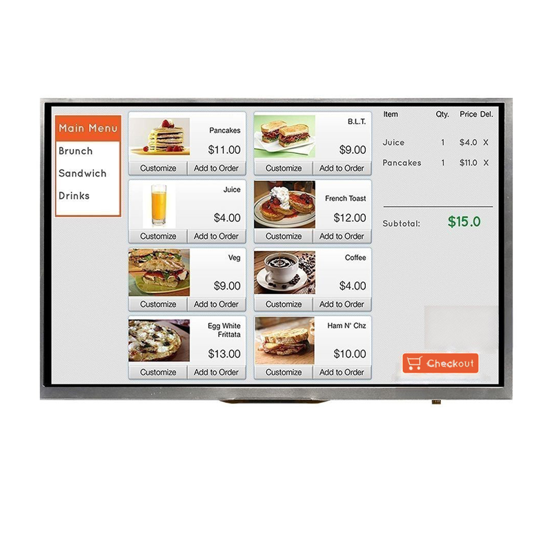 10.1 inch Standard 1024x600px LVDS Interface High brightness TFT without Touchscreen