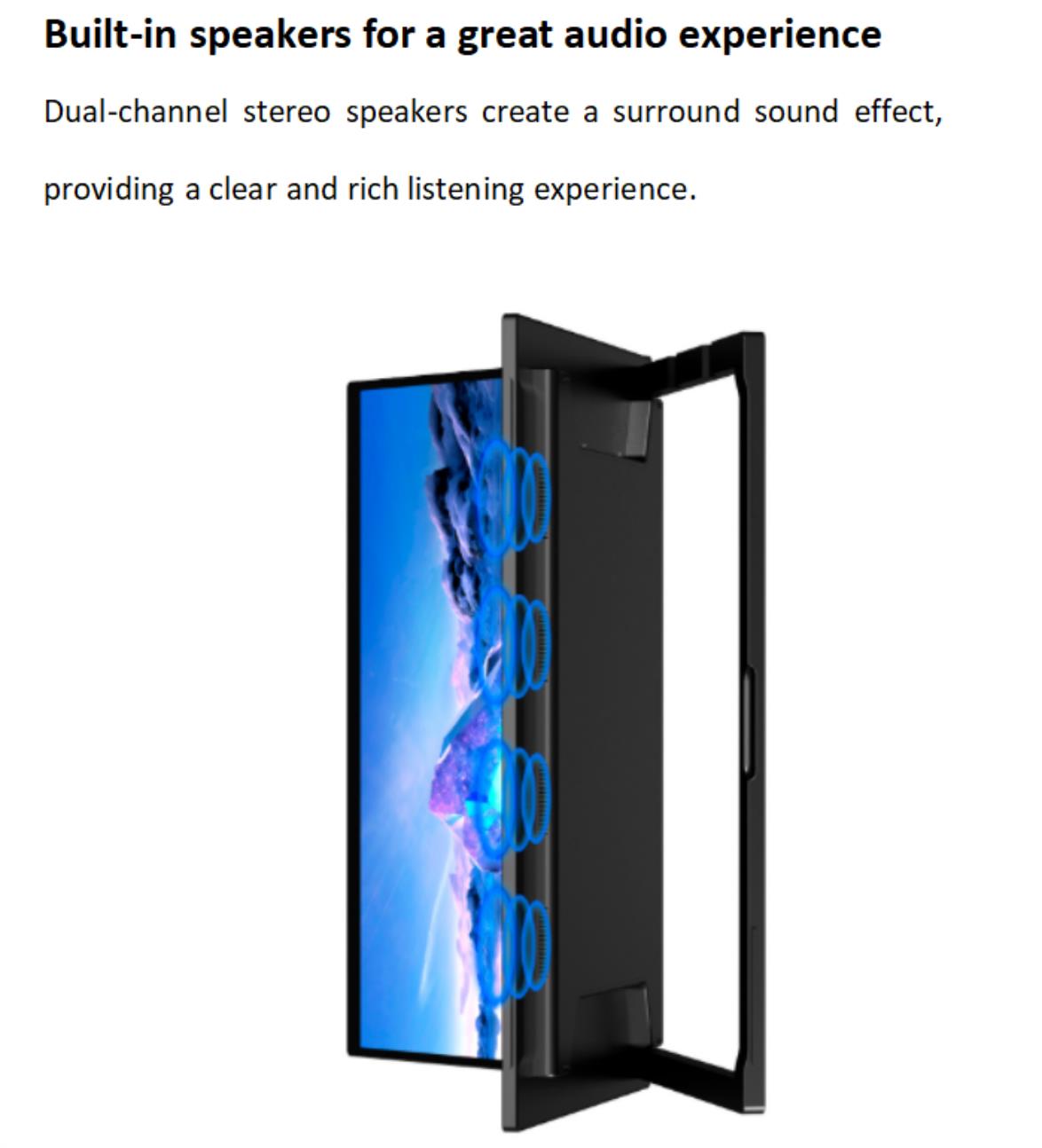 15.6" 1080P Foldable Dual-Screen Monitor with 360° Rotation & Extender for Laptop, PC, and Mac with VESA Mount