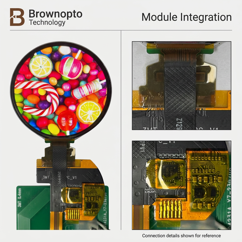 OLED module flex and connection details
