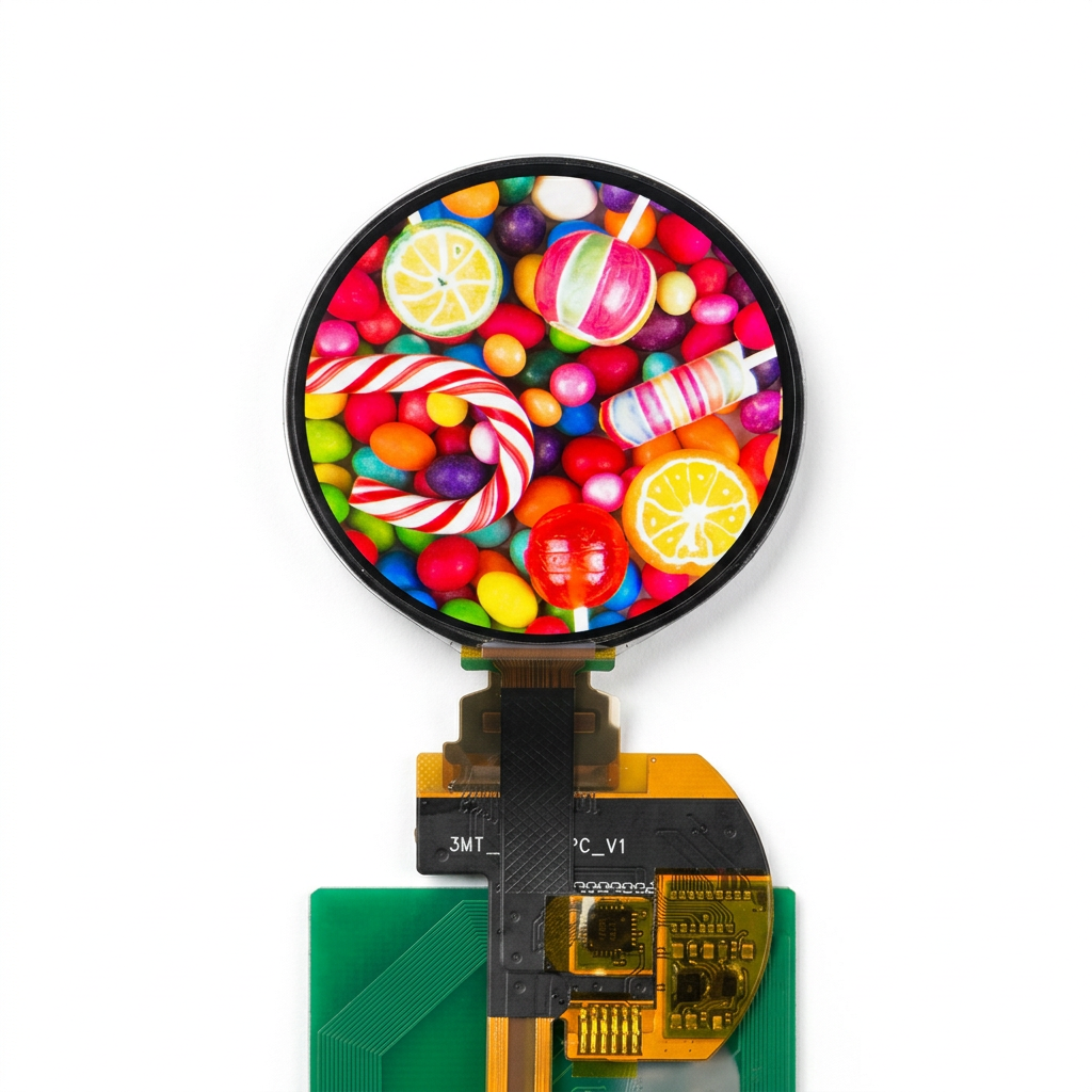 1.6-inch round OLED display module on a white background