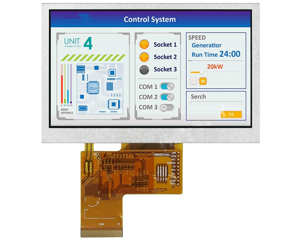 4.3 inch IPS 480x272px TFT without Touchscreen